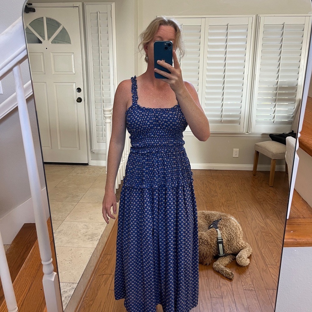 Doen Blue and White Maxi Dress